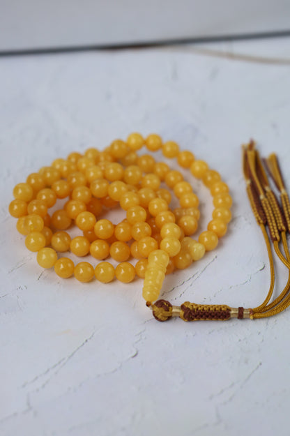 Aged Butterscotch Amber Rosary – 99 Beads | Lightweight Everyday Piece