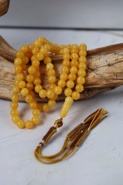 Aged Butterscotch Amber Rosary – 99 Beads | Lightweight Everyday Piece