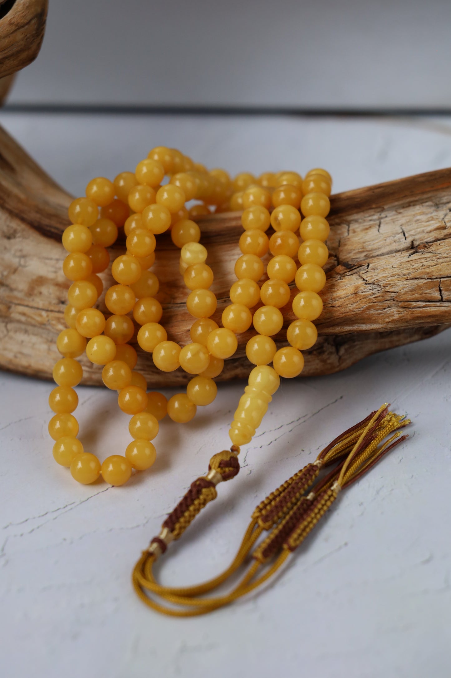 Aged Butterscotch Amber Rosary – 99 Beads | Lightweight Everyday Piece