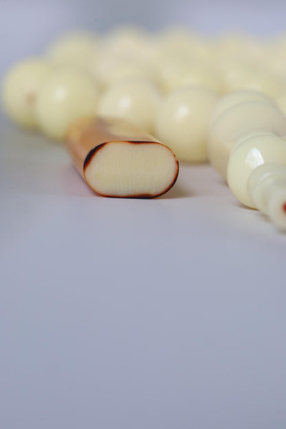 Ivory Cream Bakelite Tasbih – 45 Beads, Rare Istanbul Shape