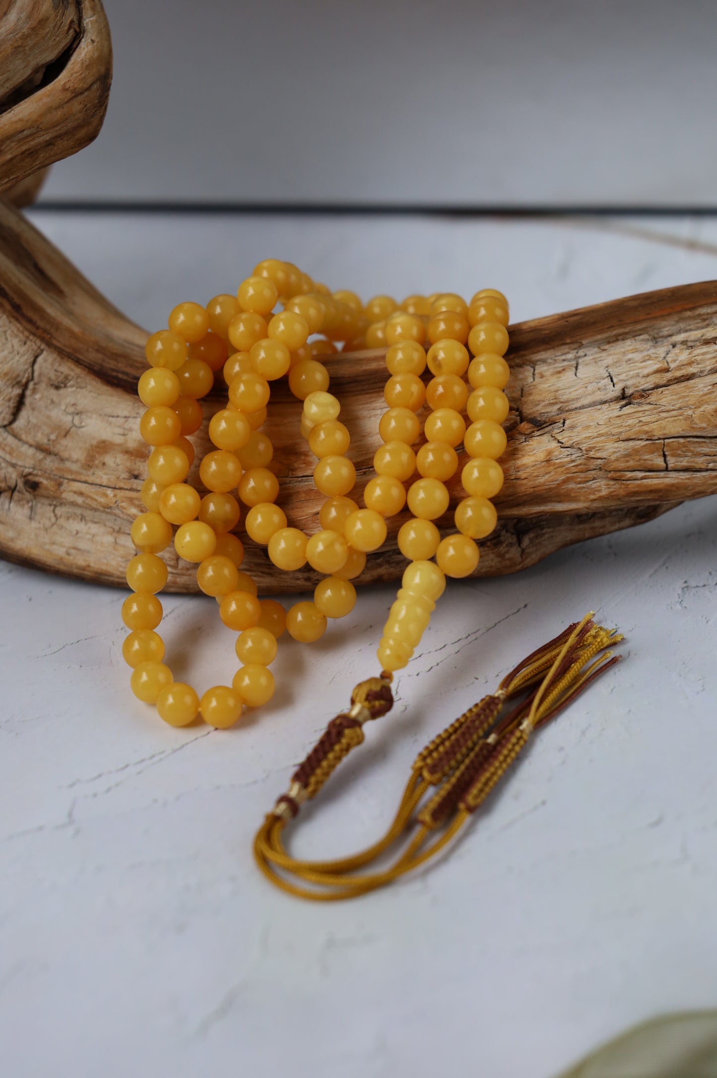 Aged Butterscotch Amber Rosary – 99 Beads | Lightweight Everyday Piece