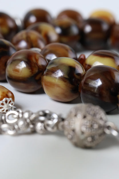 Rare Jumbo Antique German Bakelite Misbah – 33 Beads, 17mm
