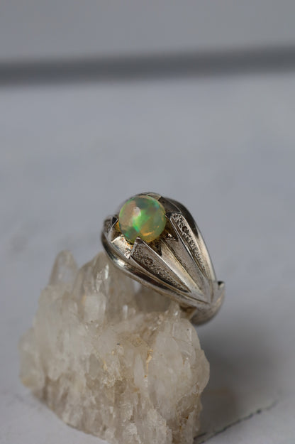 Natural African Opal Ring in 925 Silver
