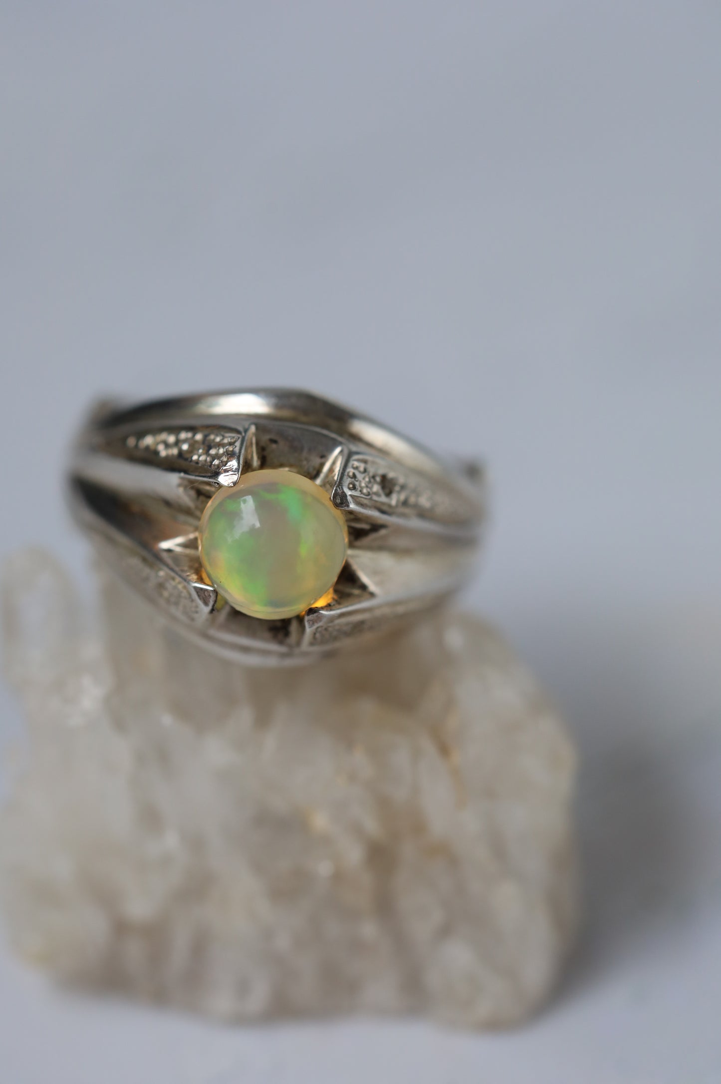 Natural African Opal Ring in 925 Silver