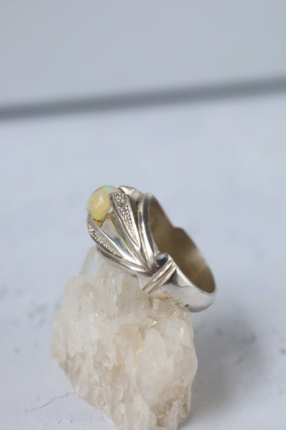 Natural African Opal Ring in 925 Silver