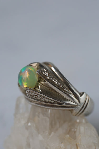 Natural African Opal Ring in 925 Silver