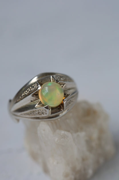 Natural African Opal Ring in 925 Silver