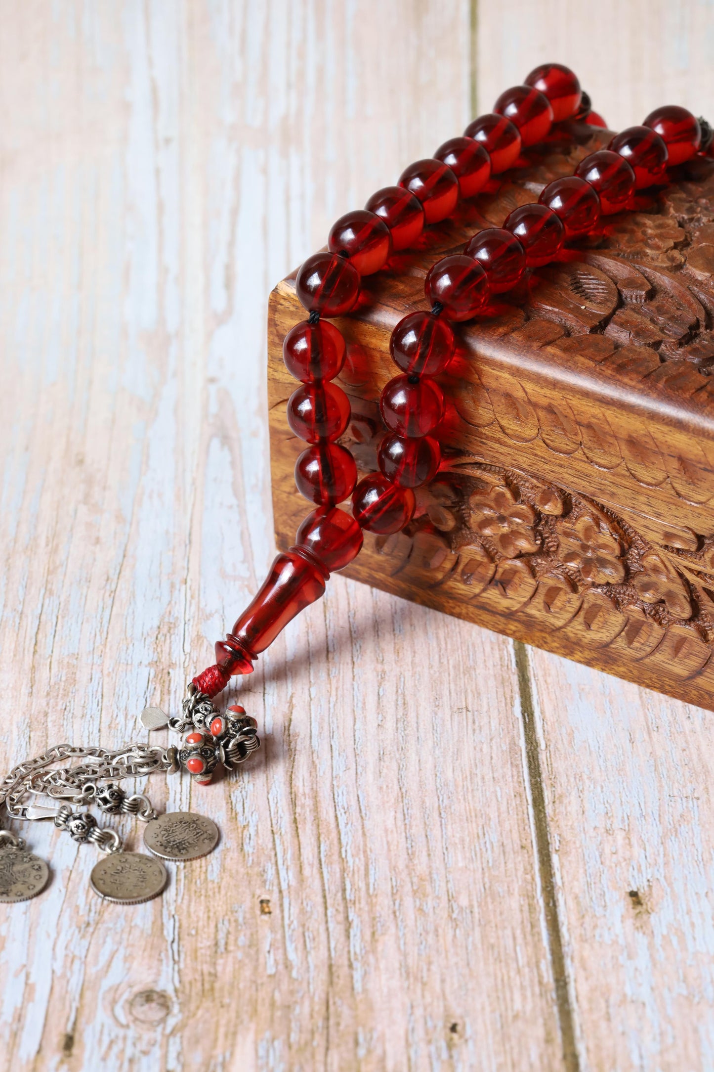 Antique "Cherry Amber" Faturan Misbah - 33 Beads