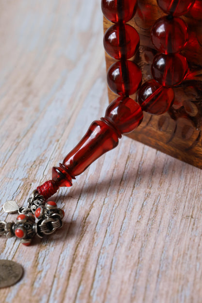 Antique "Cherry Amber" Faturan Misbah - 33 Beads