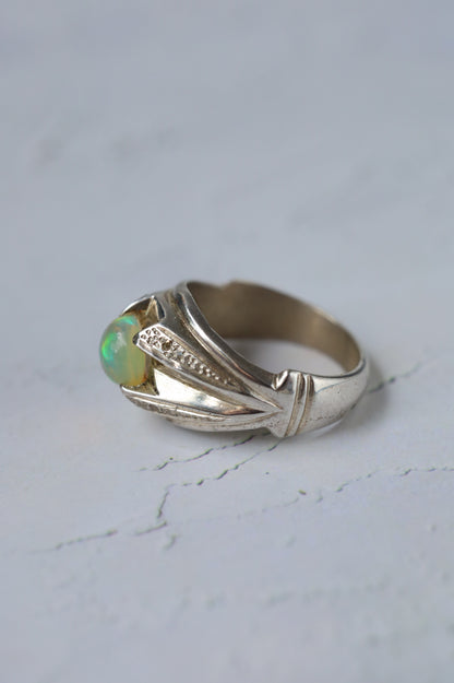 Natural African Opal Ring in 925 Silver