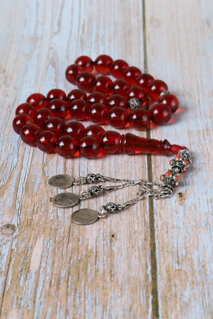 Antique "Cherry Amber" Faturan Misbah - 33 Beads