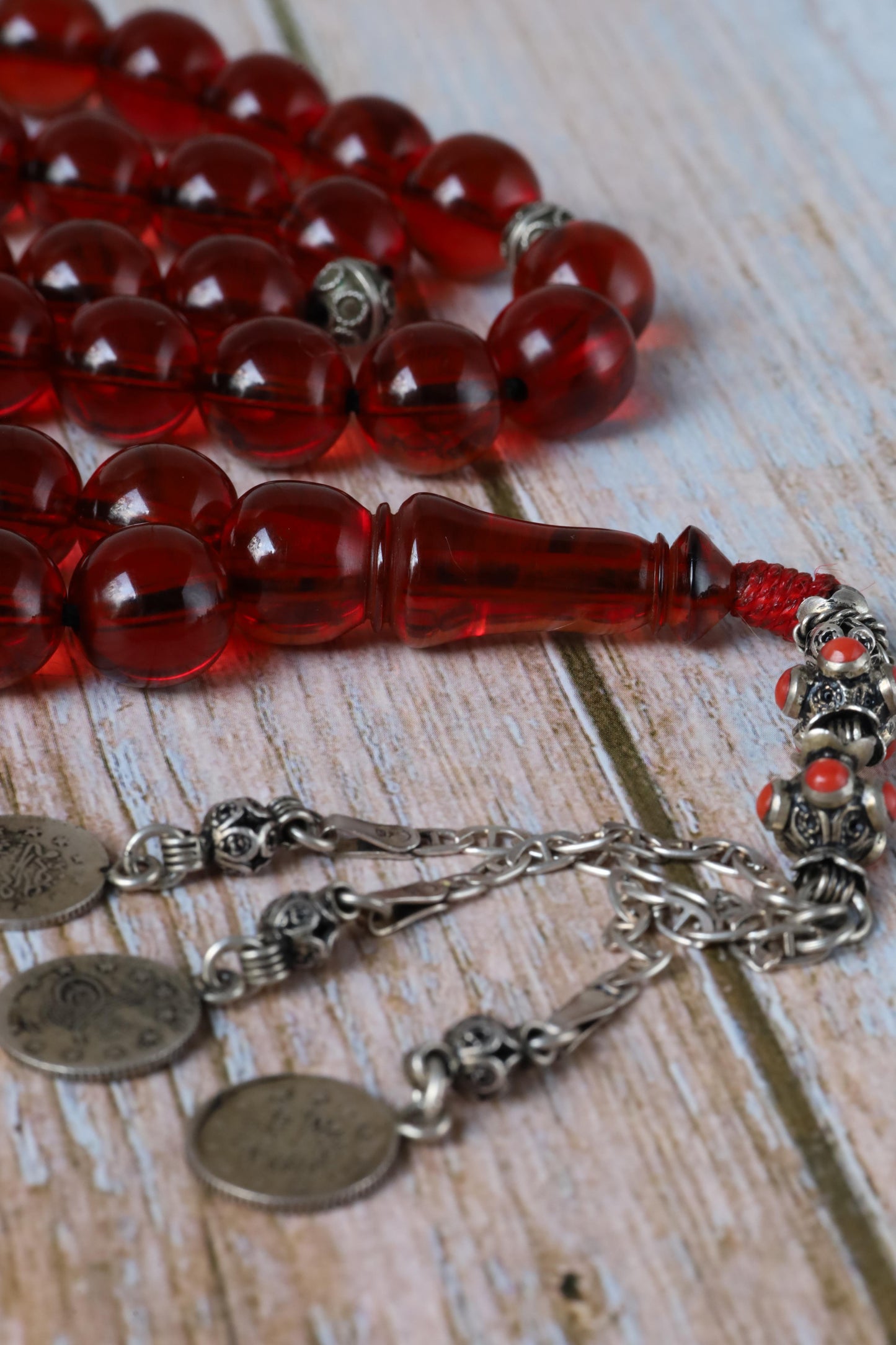 Antique "Cherry Amber" Faturan Misbah - 33 Beads