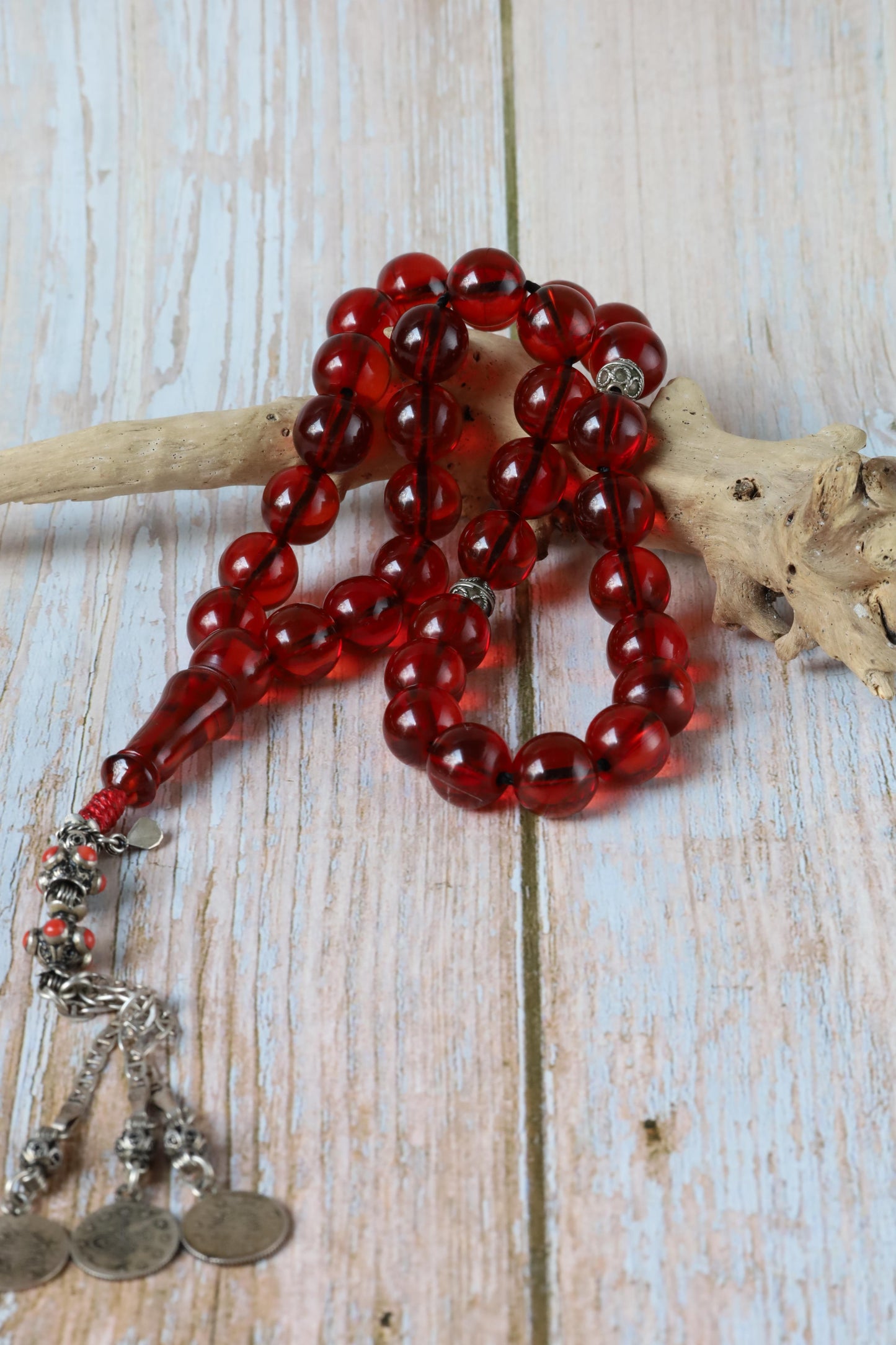 Antique "Cherry Amber" Faturan Misbah - 33 Beads
