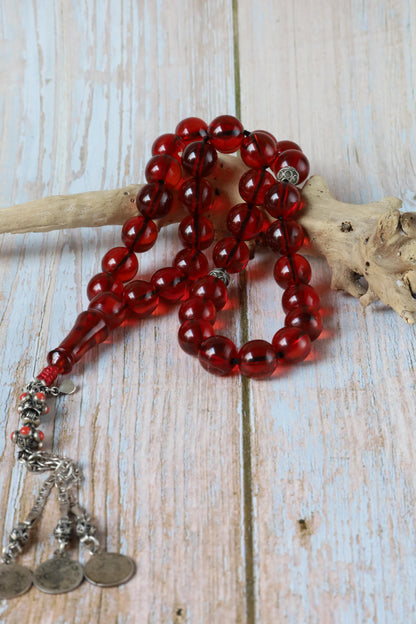 Antique "Cherry Amber" Faturan Misbah - 33 Beads