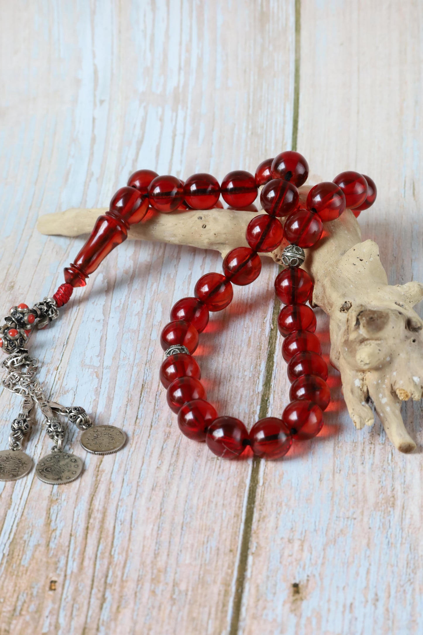 Antique "Cherry Amber" Faturan Misbah - 33 Beads