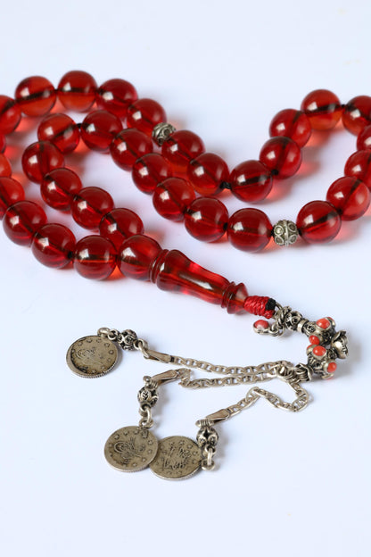 Antique "Cherry Amber" Faturan Misbah - 33 Beads