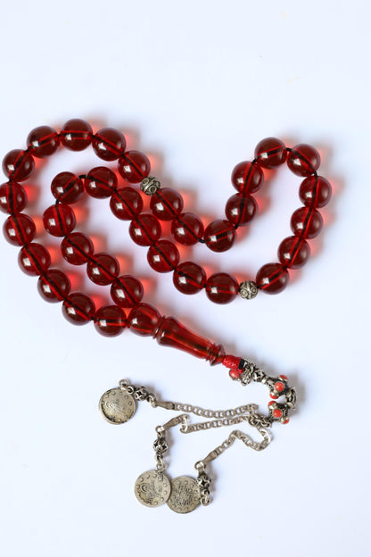 Antique "Cherry Amber" Faturan Misbah - 33 Beads