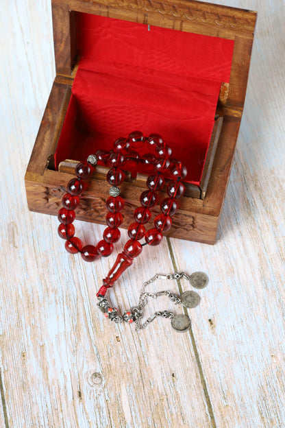 Antique "Cherry Amber" Faturan Misbah - 33 Beads