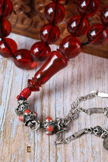 Antique "Cherry Amber" Faturan Misbah - 33 Beads