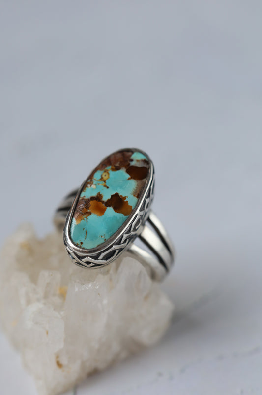 Persian Neyshabur Turquoise Ring – 925 Silver | Vintage Oval Design