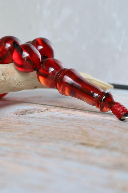 Antique "Cherry Amber" Faturan Misbah - 33 Beads