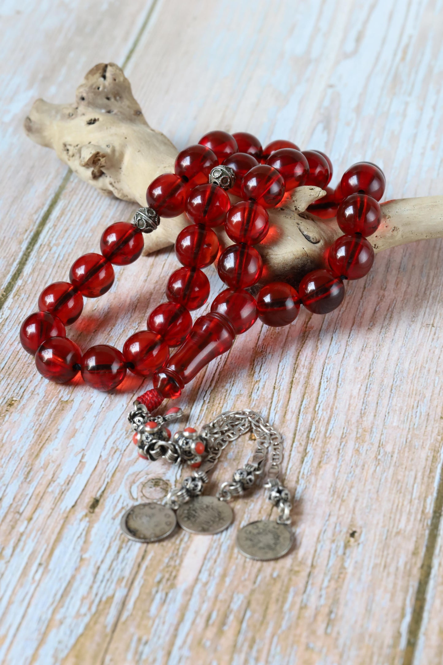 Antique "Cherry Amber" Faturan Misbah - 33 Beads