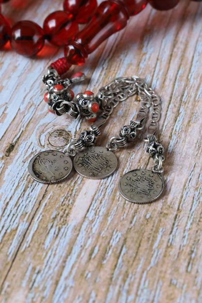 Antique "Cherry Amber" Faturan Misbah - 33 Beads