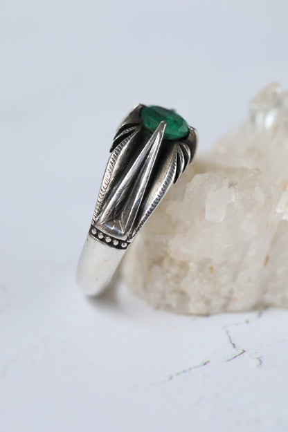 Natural Emerald Ring – 925 Silver