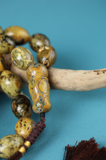 Sea Green Baltic Amber Rosary – 45 Beads | Pigeon Egg Shape