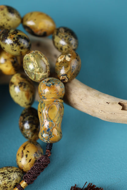 Sea Green Baltic Amber Rosary – 45 Beads | Pigeon Egg Shape