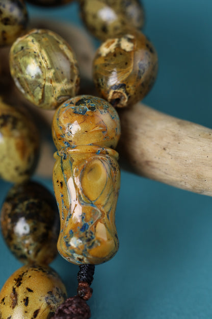 Sea Green Baltic Amber Rosary – 45 Beads | Pigeon Egg Shape