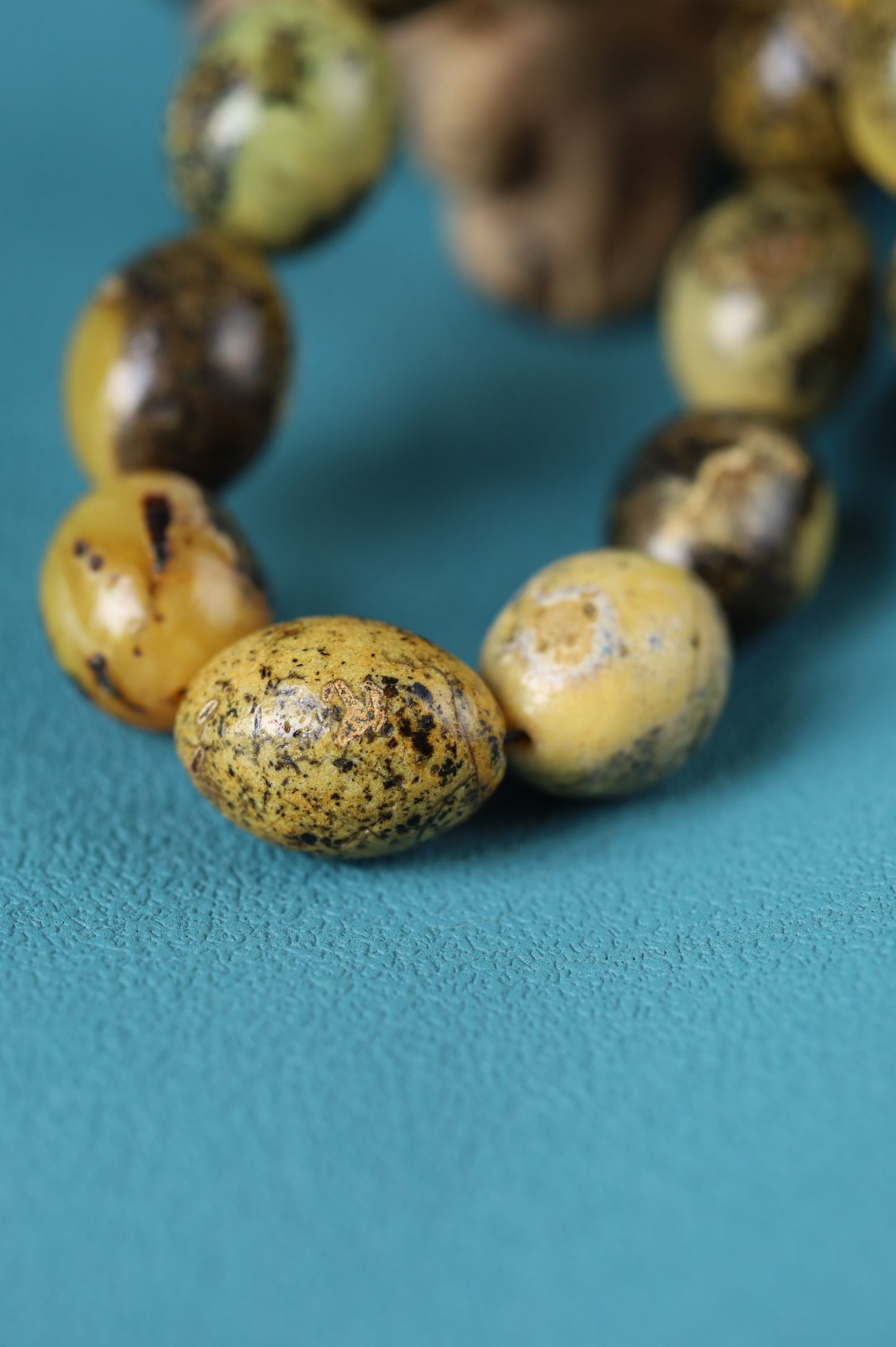 Sea Green Baltic Amber Rosary – 45 Beads | Pigeon Egg Shape