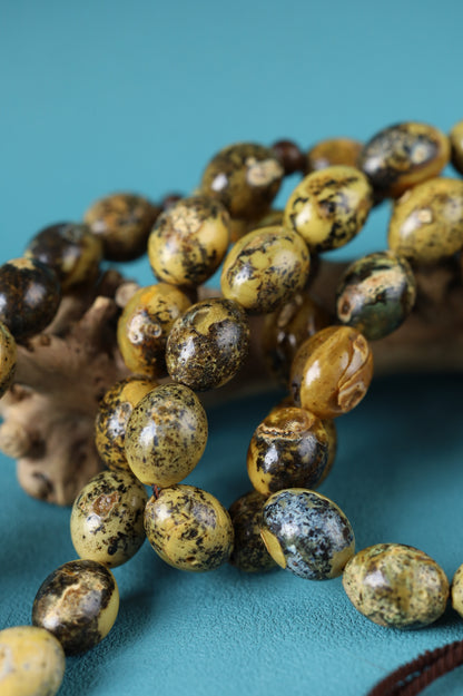 Sea Green Baltic Amber Rosary – 45 Beads | Pigeon Egg Shape