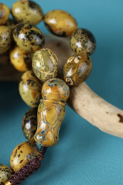 Sea Green Baltic Amber Rosary – 45 Beads | Pigeon Egg Shape