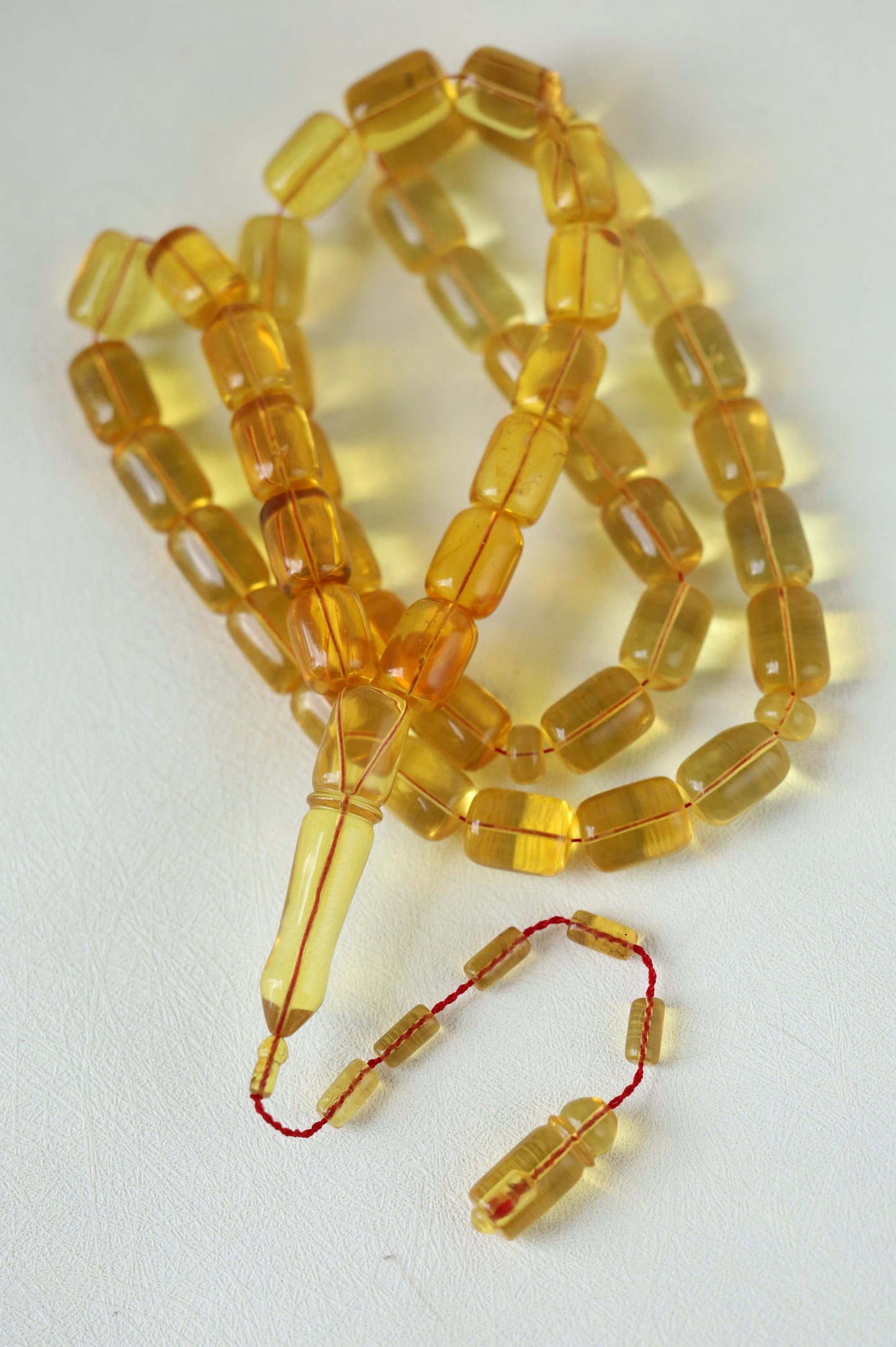 Natural Dominican Amber Rosary – Olive Oil Green with Green Reflections 45 Beads
