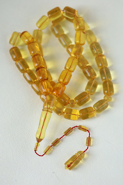 Natural Dominican Amber Rosary – Olive Oil Green with Green Reflections 45 Beads