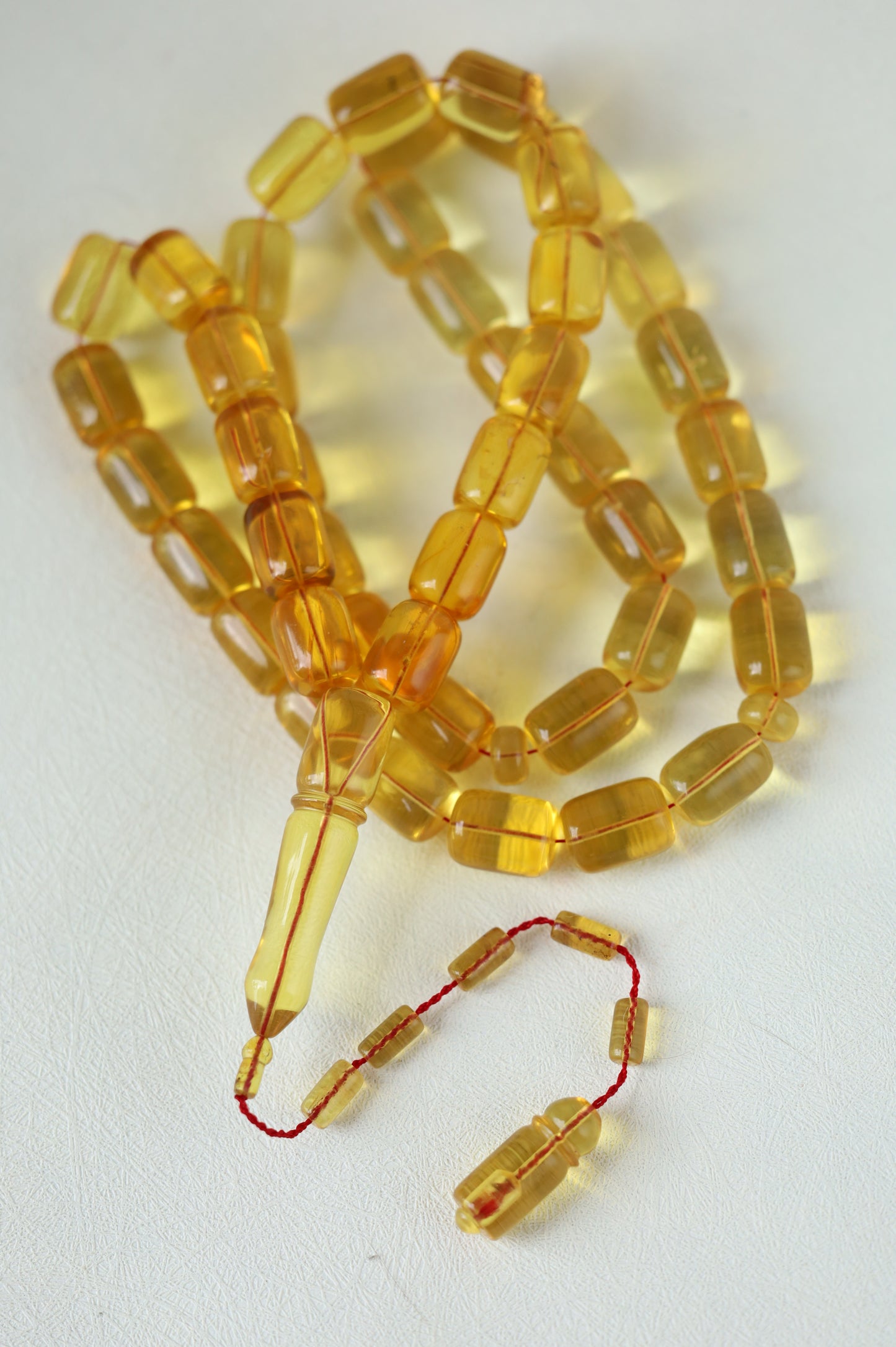 Natural Dominican Amber Rosary – Olive Oil Green with Green Reflections 45 Beads