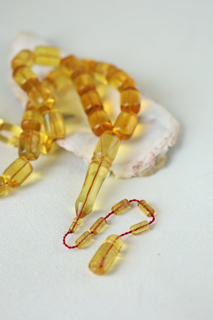 Natural Dominican Amber Rosary – Olive Oil Green with Green Reflections 45 Beads