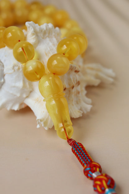 Long Half-Half Pattern Amber Misbah – 57 Beads