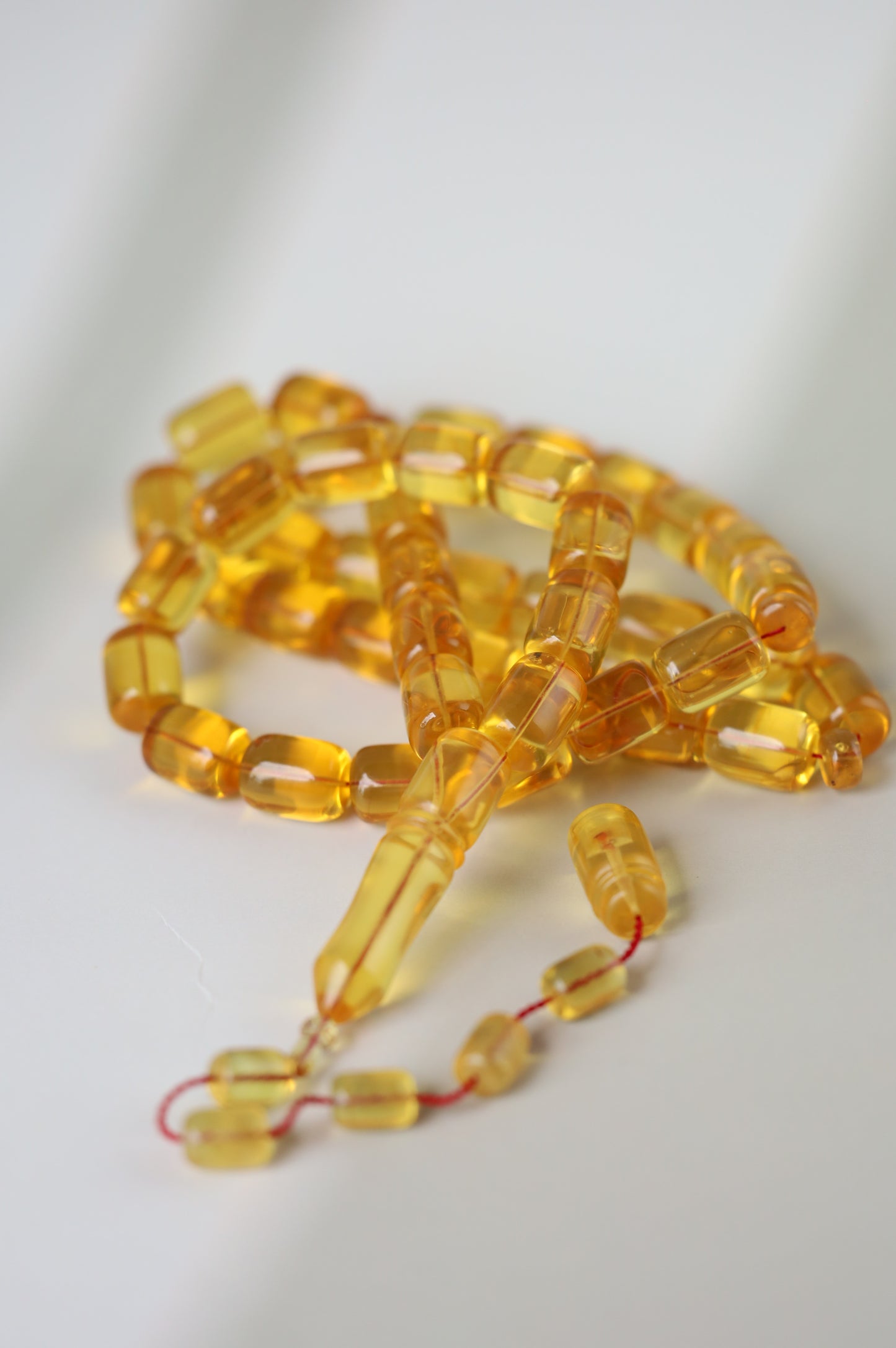 Natural Dominican Amber Rosary – Olive Oil Green with Green Reflections 45 Beads