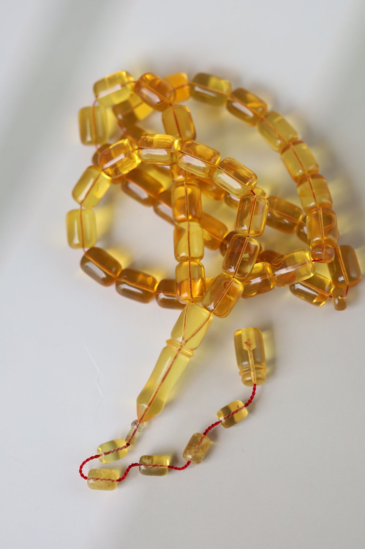 Natural Dominican Amber Rosary – Olive Oil Green with Green Reflections 45 Beads