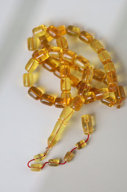 Natural Dominican Amber Rosary – Olive Oil Green with Green Reflections 45 Beads