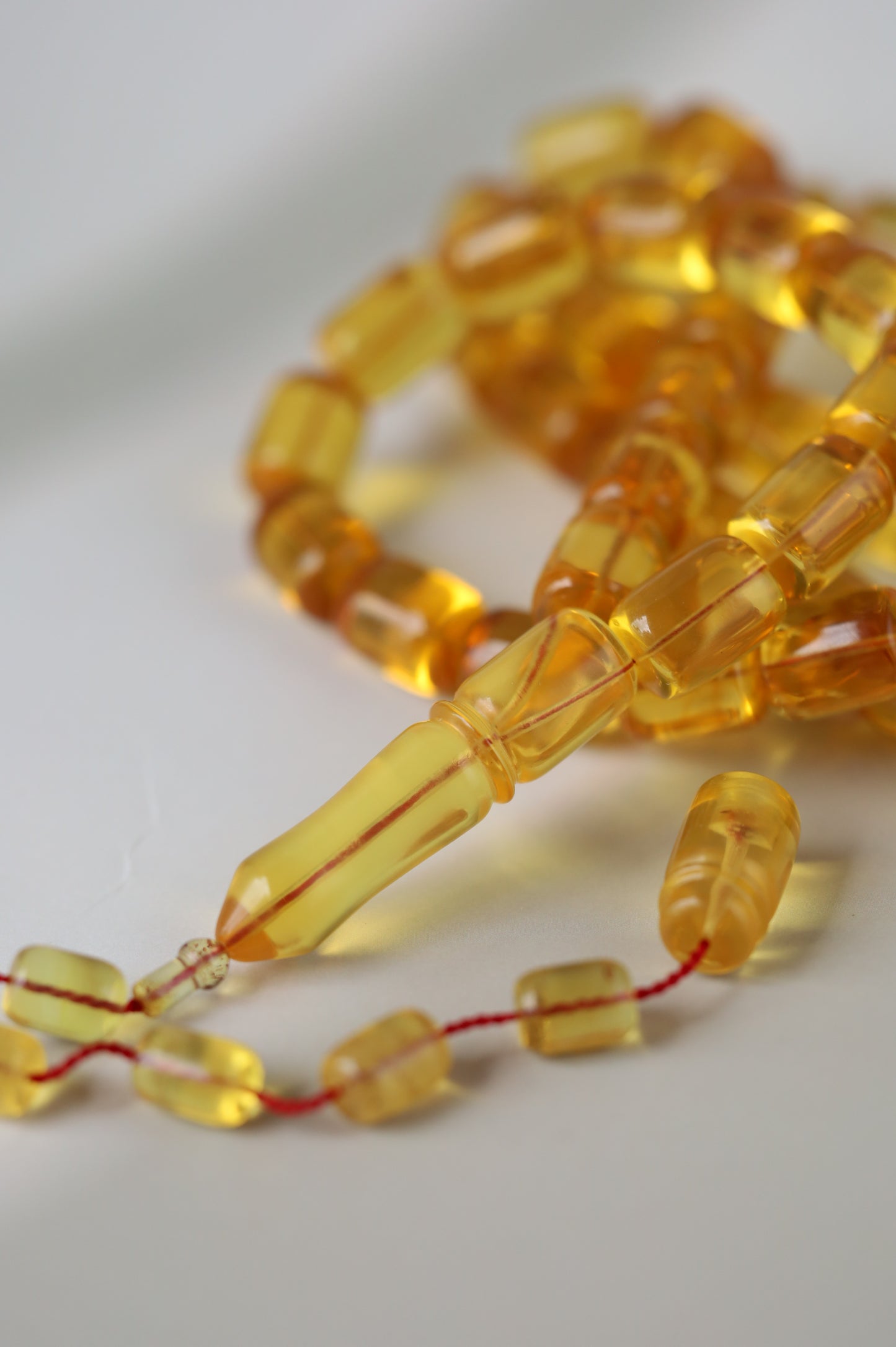 Natural Dominican Amber Rosary – Olive Oil Green with Green Reflections 45 Beads