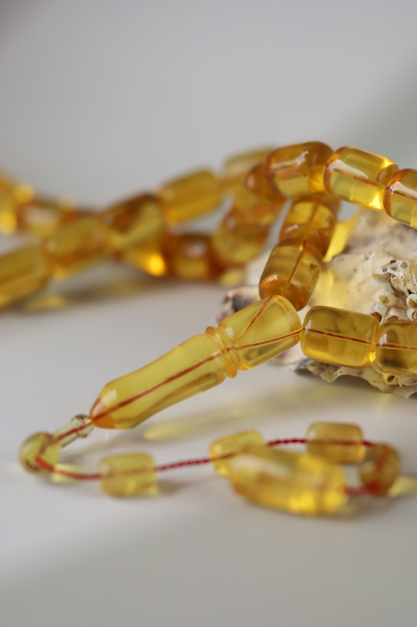 Natural Dominican Amber Rosary – Olive Oil Green with Green Reflections 45 Beads