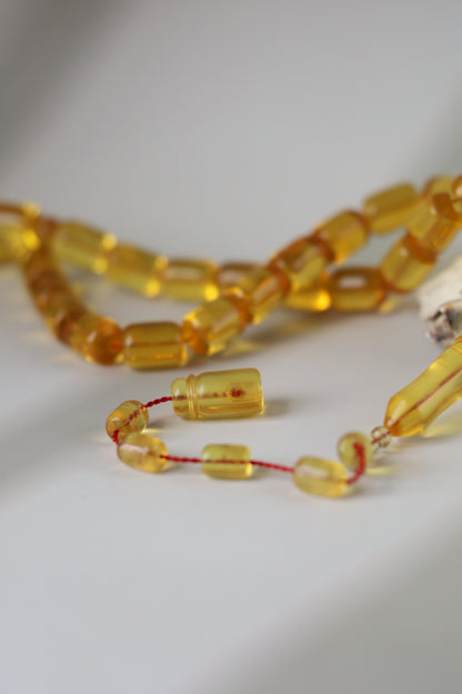 Natural Dominican Amber Rosary – Olive Oil Green with Green Reflections 45 Beads