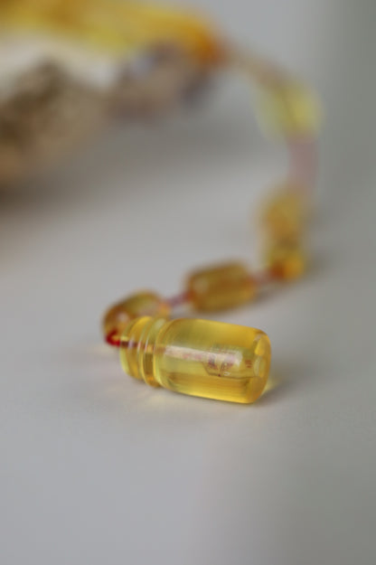 Natural Dominican Amber Rosary – Olive Oil Green with Green Reflections 45 Beads