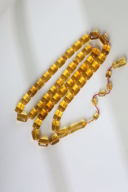 Natural Dominican Amber Rosary – Olive Oil Green with Green Reflections 45 Beads