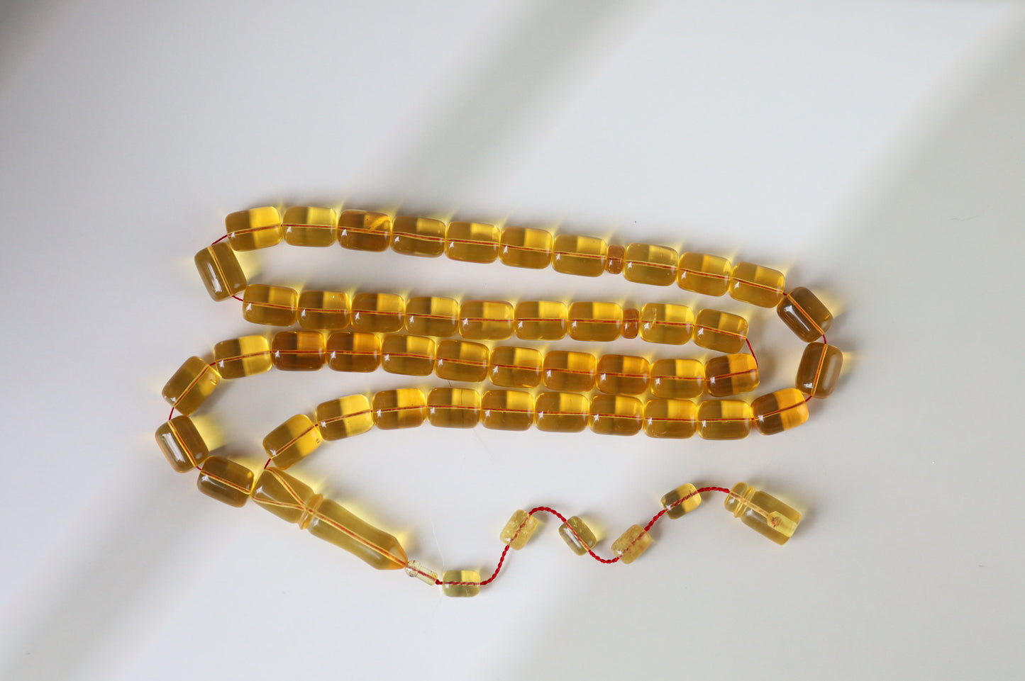 Natural Dominican Amber Rosary – Olive Oil Green with Green Reflections 45 Beads