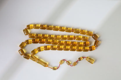 Natural Dominican Amber Rosary – Olive Oil Green with Green Reflections 45 Beads