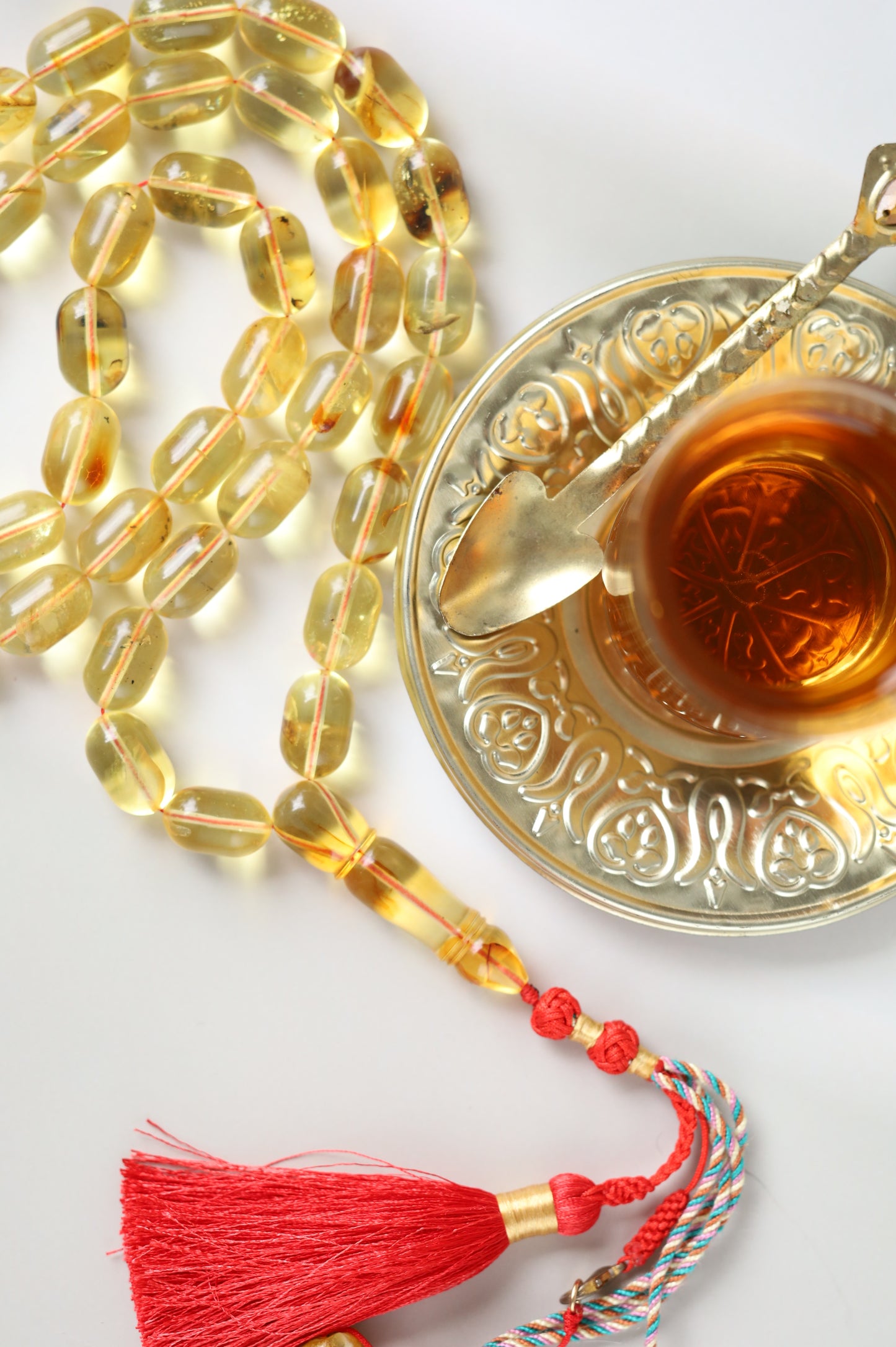 Natural Transparent Citron Amber Rosary – 42 Beads | Everyday Use